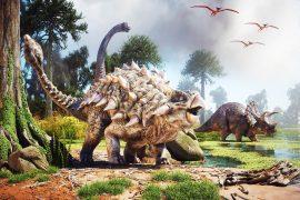 Dinosaurs,In,The,Forest.,This,Is,A,3d,Render,Illustration