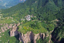 Aerial,View,Of,The,Southern,Part,Of,Taihang,Mountain,,Huixian