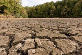 Landscape,Feature,,Dried,Channel,River,On,The,Forest,Hill,,After